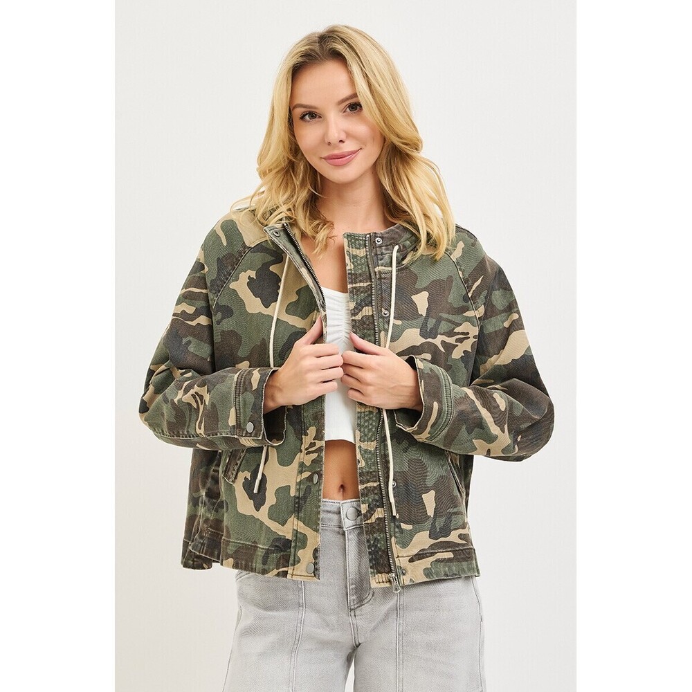 RDJ-9269 | Risen Oversized Camo Jacket | Raglan-Sleeve | Hoodie | Sizes S-XL